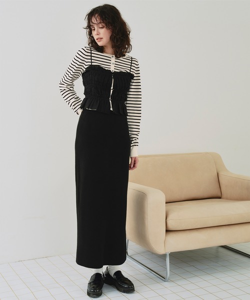 titivate(ティティベイト)の「クルーネックニットカーディガン/トップス(カーディガン/ボレロ・レディース・グレー/ブラック/アイボリー/ライトブルー/ホワイト系その他/レッド/キャメル/ネイビー/ピンク・S/M/MT/L)」の18枚目の写真