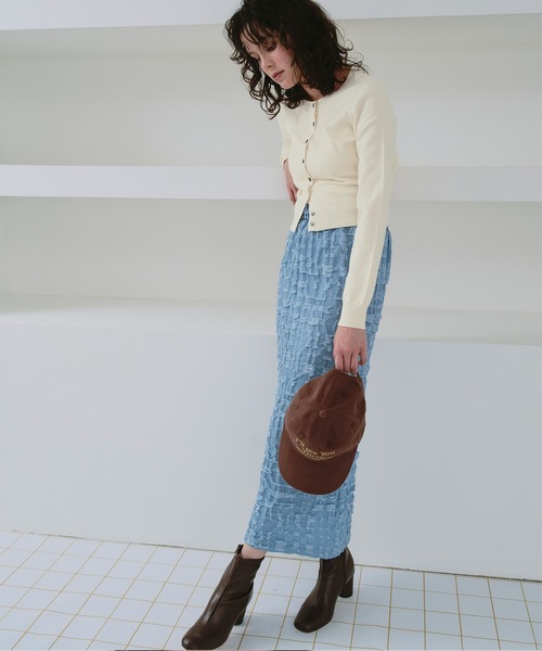 titivate(ティティベイト)の「クルーネックニットカーディガン/トップス(カーディガン/ボレロ・レディース・グレー/ブラック/アイボリー/ライトブルー/ホワイト系その他/レッド/キャメル/ネイビー/ピンク・S/M/MT/L)」の16枚目の写真