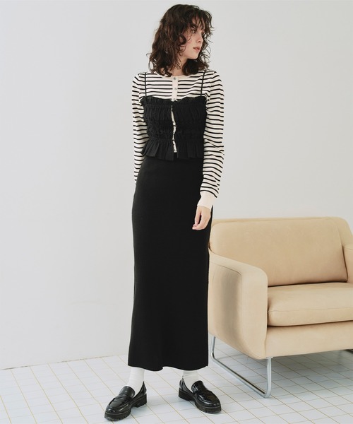 titivate(ティティベイト)の「クルーネックニットカーディガン/トップス(カーディガン/ボレロ・レディース・グレー/ブラック/アイボリー/ライトブルー/ホワイト系その他/レッド/キャメル/ネイビー/ピンク・S/M/MT/L)」の19枚目の写真