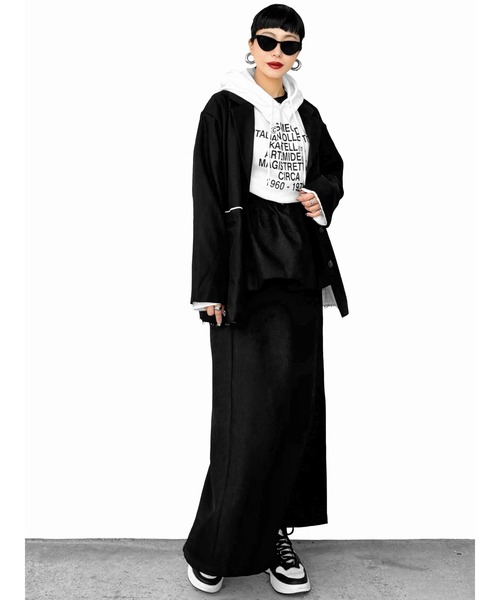 LVEU.（ラブユ.）の「【LVEU.】グラフィックプリントフーディー(Ai select) / トップス プルオーバー カットソー パーカー クロップド ショート プリント フーディー フード ブラック ホワイト（パーカー・レディース・ブラック/ホワイト・FREE）」の3枚目の写真