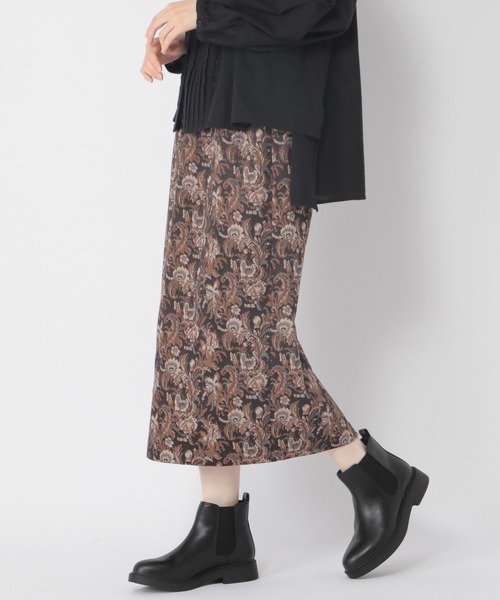 studio CLIP（スタディオクリップ）の「フラワージャガードスカート（スカート・レディース・ブラウン/カーキ・LARGE/MEDIUM）」の7枚目の写真