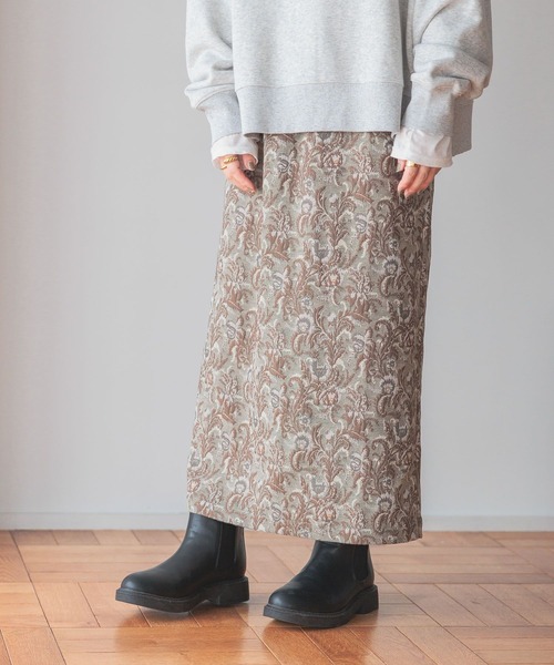 studio CLIP（スタディオクリップ）の「フラワージャガードスカート（スカート・レディース・ブラウン/カーキ・LARGE/MEDIUM）」の16枚目の写真