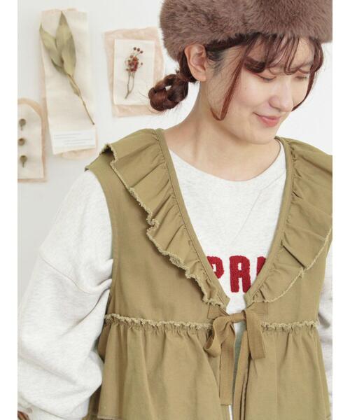 Samansa Mos2（サマンサ モスモス）の「【保湿加工】裏毛サガラ刺繍スウェット（Tシャツ/カットソー・レディース・ネイビー/グレー/ピンク/グリーン・F）」の7枚目の写真