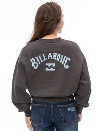 BILLABONG レディース ARCH LOGO SWEAT CREW トレーナー/ビラボンバックプリントロゴボリュームスリーブスウェットトレーナー