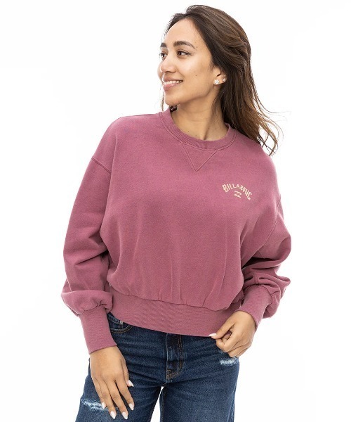 BILLABONG（ビラボン）の「BILLABONG レディース ARCH LOGO SWEAT CREW トレーナー/ビラボンバックプリントロゴボリュームスリーブスウェットトレーナー（スウェット・レディース・オフホワイト/アイボリー/パープル系その他・LARGE/MEDIUM）」の9枚目の写真