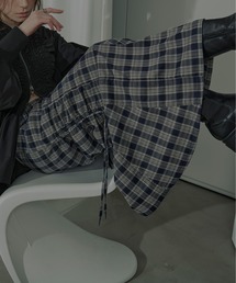 Ezick | Zip flareドロストチェックスカート(スカート)