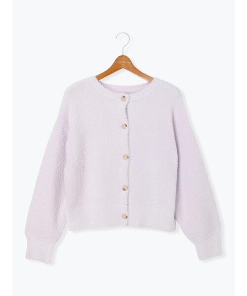 Lugnoncure（ルノンキュール）の「前後2WAYクルーネックフェザーカーディガン（カーディガン/ボレロ・レディース・オフホワイト/ラベンダー/ベージュ/チャコールグレー・F）」の8枚目の写真