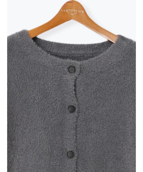 Lugnoncure（ルノンキュール）の「前後2WAYクルーネックフェザーカーディガン（カーディガン/ボレロ・レディース・オフホワイト/ラベンダー/ベージュ/チャコールグレー・F）」の13枚目の写真