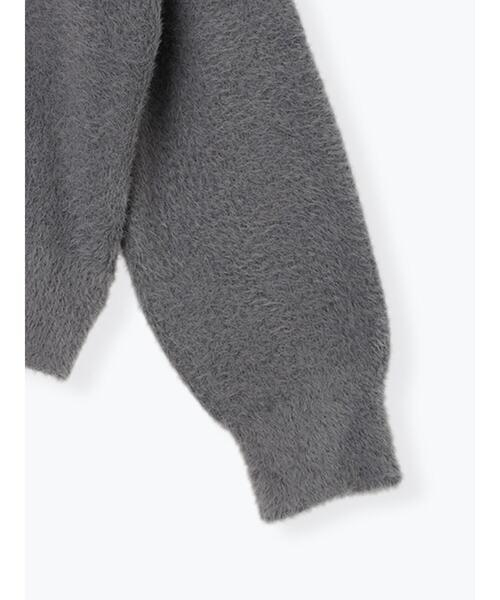 Lugnoncure（ルノンキュール）の「前後2WAYクルーネックフェザーカーディガン（カーディガン/ボレロ・レディース・オフホワイト/ラベンダー/ベージュ/チャコールグレー・F）」の14枚目の写真