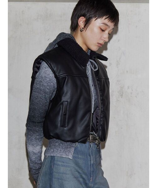 VEQUM(VEQUM)の「【VEQUM】FRONT BUTTON HOOK KNIT(ニット/セーター・レディース・パープル/ブラウン/ブラック・FREE)」の10枚目の写真