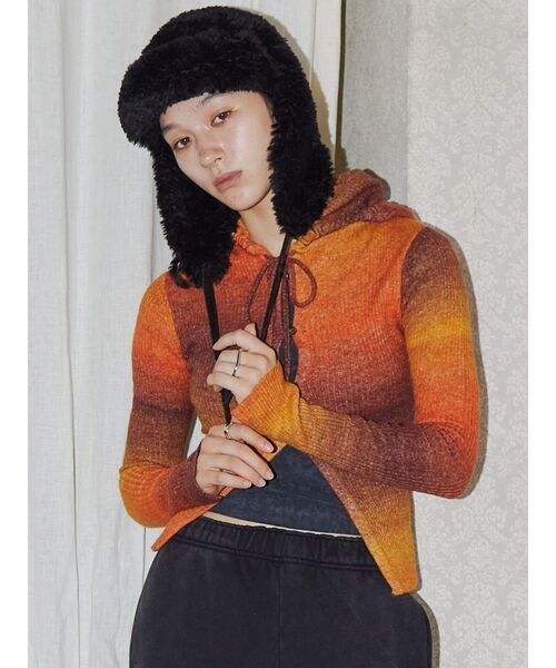 VEQUM(VEQUM)の「【VEQUM】FRONT BUTTON HOOK KNIT(ニット/セーター・レディース・パープル/ブラウン/ブラック・FREE)」の19枚目の写真