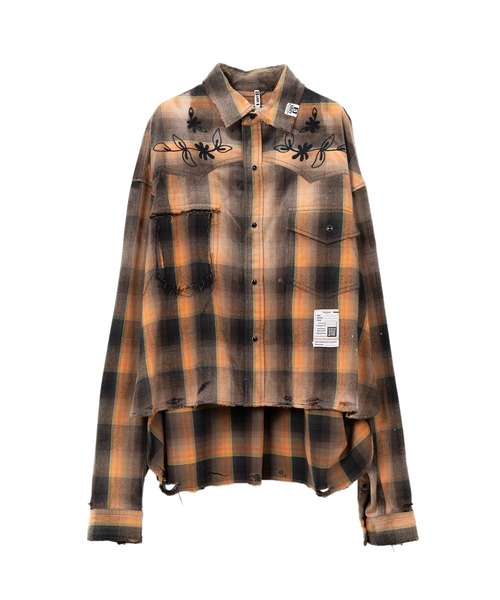 Maison MIHARA YASUHIRO(メゾンミハラヤスヒロ)の「Vintage Like Western Check Shirt(シャツ/ブラウス・レディース・ブラウン・38)」の1枚目の写真
