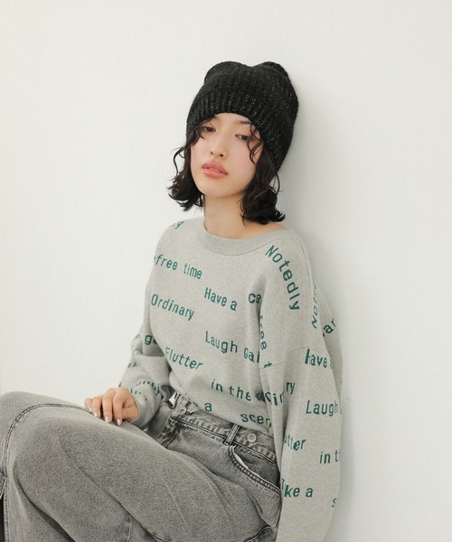 LEPSIM（レプシィム）の「ラメニットワッチ　152654（ニットキャップ/ビーニー・レディース・ブラック/チャコールグレー・ONE SIZE）」の5枚目の写真