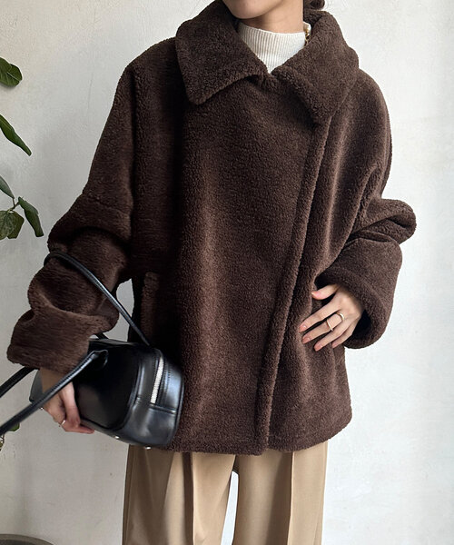 DouDou（ドゥドゥ）の「ボアコート（その他アウター・レディース・ベージュ/ブラウン・FREE）」の10枚目の写真