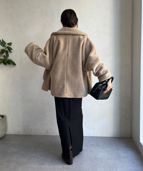 DouDou（ドゥドゥ）の「ボアコート（その他アウター・レディース・ベージュ/ブラウン・FREE）」の16枚目の写真