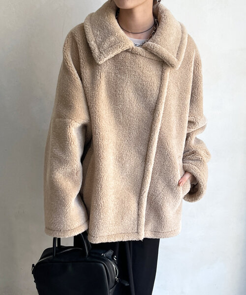 DouDou（ドゥドゥ）の「ボアコート（その他アウター・レディース・ベージュ/ブラウン・FREE）」の18枚目の写真