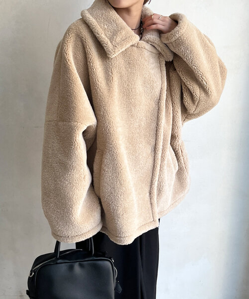 DouDou（ドゥドゥ）の「ボアコート（その他アウター・レディース・ベージュ/ブラウン・FREE）」の19枚目の写真