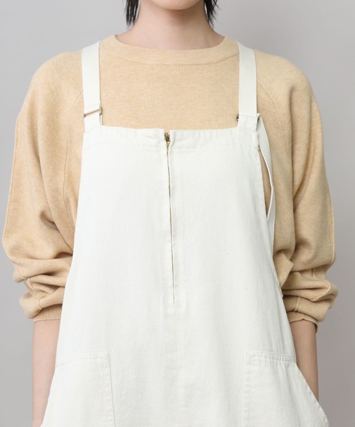 Munich（ミューニック）の「8ozスラブデニムジャンパースカート（ジャンパースカート・レディース・ホワイト/ブラック/インディゴブルー/アイボリー・M/S）」の10枚目の写真