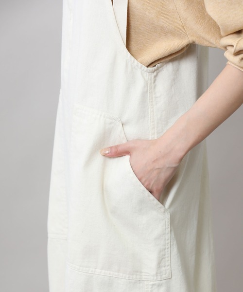 Munich（ミューニック）の「8ozスラブデニムジャンパースカート（ジャンパースカート・レディース・ホワイト/ブラック/インディゴブルー/アイボリー・M/S）」の7枚目の写真