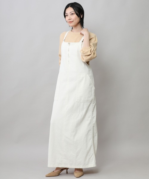 Munich（ミューニック）の「8ozスラブデニムジャンパースカート（ジャンパースカート・レディース・ホワイト/ブラック/インディゴブルー/アイボリー・M/S）」の5枚目の写真