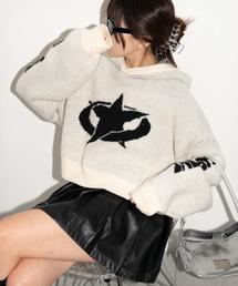 WEGO | WEGO/【24年秋冬新作】スタージャガードニットプルパーカー(ニット/セーター)