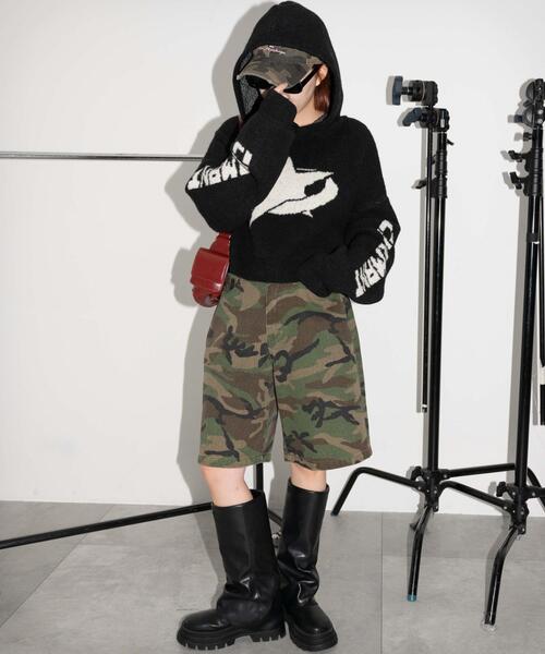 WEGO(ウィゴー)の「WEGO/スタージャガードニットプルパーカー(ニット/セーター・レディース・アイボリー/ブラック・FREE)」の7枚目の写真