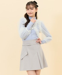 ハイウエストアシメプリーツミニスカート