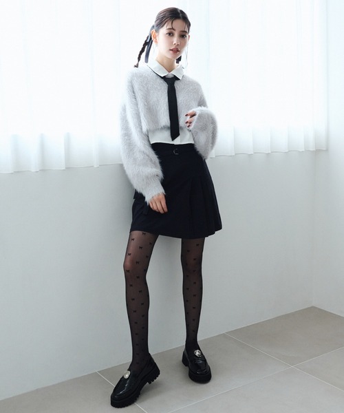 REDYAZEL（レディアゼル）の「ハイウエストアシメプリーツミニスカート（スカート・レディース・サックスブルー/ブラック/グレー・SMALL/MEDIUM）」の12枚目の写真