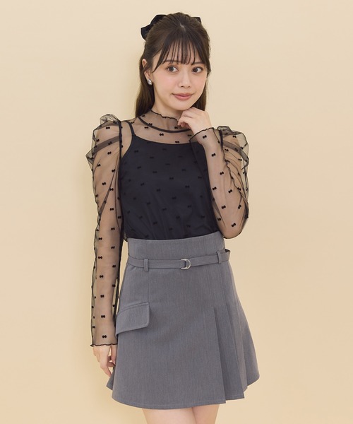 REDYAZEL（レディアゼル）の「ハイウエストアシメプリーツミニスカート（スカート・レディース・サックスブルー/ブラック/グレー・SMALL/MEDIUM）」の22枚目の写真
