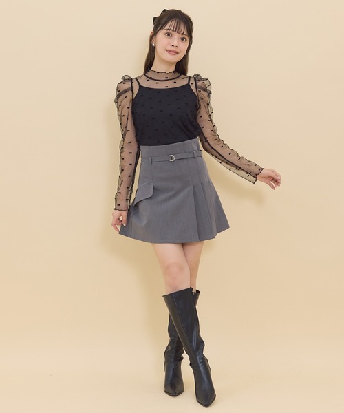 REDYAZEL（レディアゼル）の「ハイウエストアシメプリーツミニスカート（スカート・レディース・サックスブルー/ブラック/グレー・SMALL/MEDIUM）」の15枚目の写真