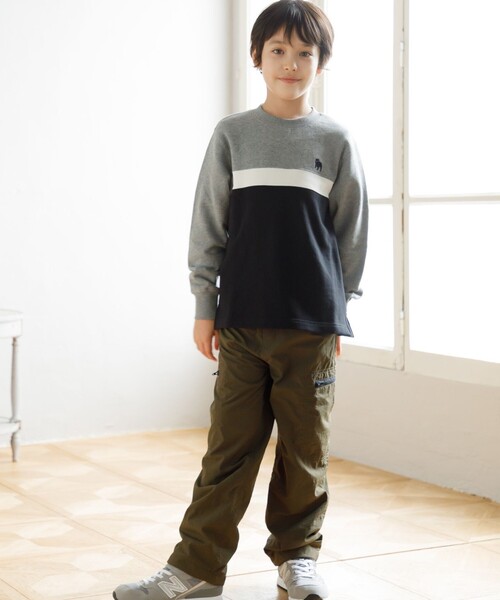 【100-130cm】ブル刺繍 ブロッキングトレーナー（スウェット）｜J.PRESS（ジェイプレス）