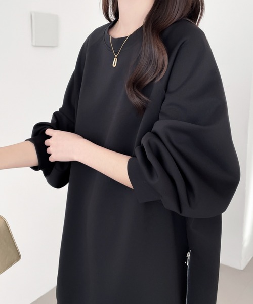 ABITOKYO(アビトーキョー)の「サイドファスナースリット段ボールスウェットプルオーバー(スウェット・レディース・アイボリー/ブラック/チャコールグレー・M/L/XL)」の12枚目の写真