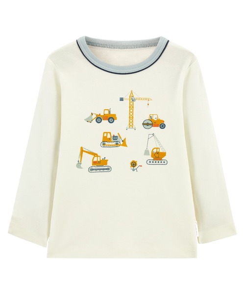 combimini(コンビミニ)の「やわらか長袖Tシャツ(ショベルカー)(Tシャツ/カットソー・キッズ・オフホワイト/サックスブルー・90/100/120/80/130/70/110)」の7枚目の写真