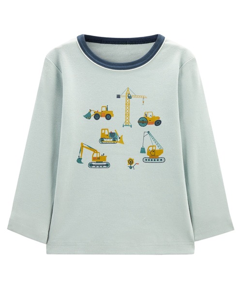 combimini(コンビミニ)の「やわらか長袖Tシャツ(ショベルカー)(Tシャツ/カットソー・キッズ・オフホワイト/サックスブルー・90/100/120/80/130/70/110)」の5枚目の写真