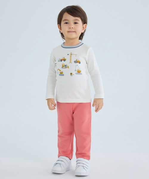 combimini(コンビミニ)の「やわらか長袖Tシャツ(ショベルカー)(Tシャツ/カットソー・キッズ・オフホワイト/サックスブルー・90/100/120/80/130/70/110)」の8枚目の写真