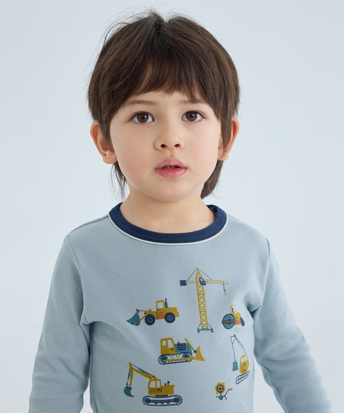 combimini(コンビミニ)の「やわらか長袖Tシャツ(ショベルカー)(Tシャツ/カットソー・キッズ・オフホワイト/サックスブルー・90/100/120/80/130/70/110)」の10枚目の写真