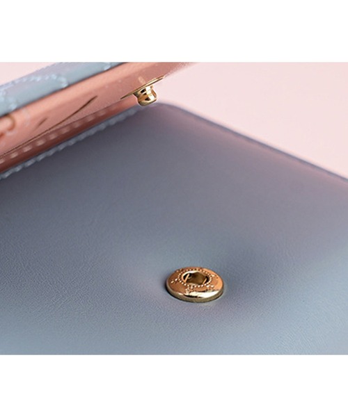 フラワー 刺繍 レザー調 スクエア 三つ折り 財布（財布）｜Lace Ladies