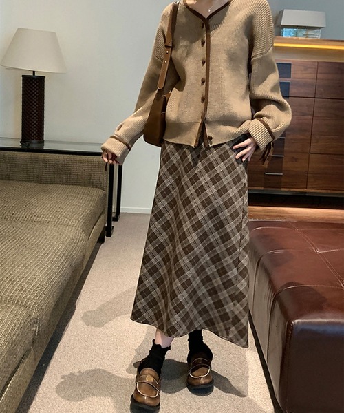 blackdia ocean(ブラックダイヤオーシャン)の「blackdia ocean Aラインタータンチェックスカート(スカート・レディース・ブラック/ブラウン・LARGE/MEDIUM)」の10枚目の写真