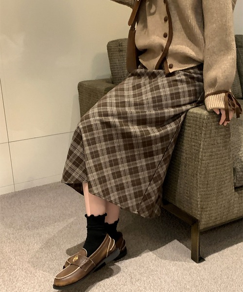 blackdia ocean(ブラックダイヤオーシャン)の「blackdia ocean Aラインタータンチェックスカート(スカート・レディース・ブラック/ブラウン・LARGE/MEDIUM)」の11枚目の写真