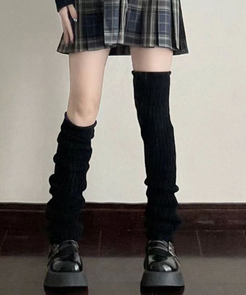 DiamondHearts(ダイヤモンドハーツ)の「【極細タイプ】リブニットレッグウォーマー60-70cm(レッグウォーマー・レディース・グレー/ホワイト/ブラック・フリー/FREE)」の2枚目の写真