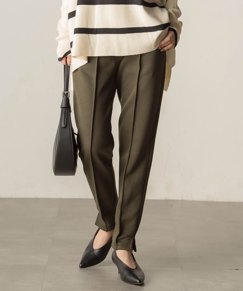 VICKY（ビッキー）の「裏起毛テーパードパンツ≪洗濯機で洗える≫（スウェットパンツ・レディース・ライトグレー/ブラック/ネイビー/カーキ・M）」の3枚目の写真