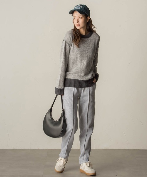 VICKY（ビッキー）の「裏起毛テーパードパンツ≪洗濯機で洗える≫（スウェットパンツ・レディース・ライトグレー/ブラック/ネイビー/カーキ・M）」の10枚目の写真