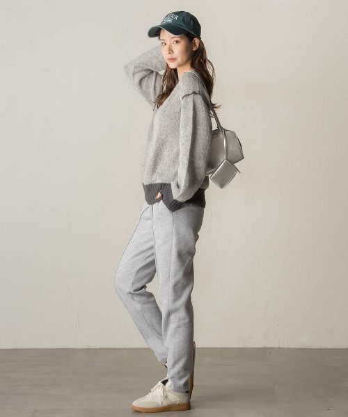 VICKY（ビッキー）の「裏起毛テーパードパンツ≪洗濯機で洗える≫（スウェットパンツ・レディース・ライトグレー/ブラック/ネイビー/カーキ・M）」の11枚目の写真