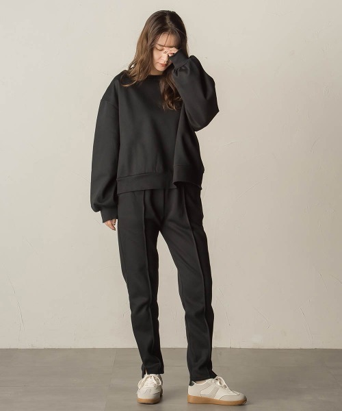 VICKY（ビッキー）の「裏起毛テーパードパンツ≪洗濯機で洗える≫（スウェットパンツ・レディース・ライトグレー/ブラック/ネイビー/カーキ・M）」の5枚目の写真