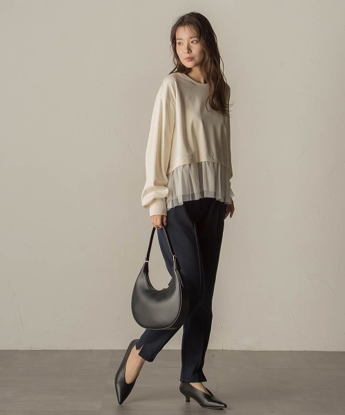 VICKY（ビッキー）の「裏起毛テーパードパンツ≪洗濯機で洗える≫（スウェットパンツ・レディース・ライトグレー/ブラック/ネイビー/カーキ・M）」の19枚目の写真