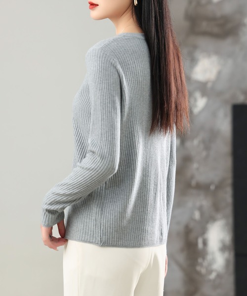 aimoha(アイモハ)の「ウール混リブ編みカーディガン(カーディガン/ボレロ・レディース・オフホワイト/レッド/ブラック/ベージュ/チョコ・FREE)」の20枚目の写真