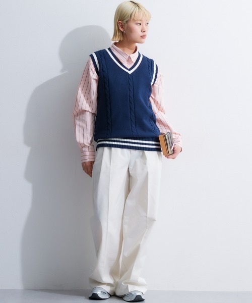 TTOL（トール）の「ダブルタックワイドパンツ（その他パンツ・レディース・アイボリー/ネイビー・L-XL/M-L）」の6枚目の写真