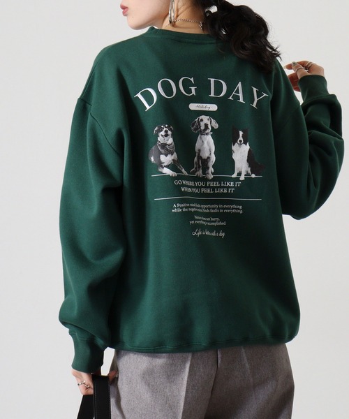 Naive magic（ナイーブマジック）の「NAIVE MAGIC 裏起毛アニマルバックプリントC/N（スウェット・メンズ・ダークグリーン系1/ネイビー/オートミール/ダークグリーン系2/アッシュグレー/ブラック・L/M）」の4枚目の写真