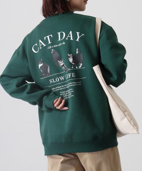 Naive magic（ナイーブマジック）の「NAIVE MAGIC 裏起毛アニマルバックプリントC/N（スウェット・メンズ・ダークグリーン系1/ネイビー/オートミール/ダークグリーン系2/アッシュグレー/ブラック・L/M）」の5枚目の写真