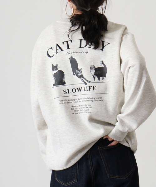 Naive magic（ナイーブマジック）の「NAIVE MAGIC 裏起毛アニマルバックプリントC/N（スウェット・メンズ・ダークグリーン系1/ネイビー/オートミール/ダークグリーン系2/アッシュグレー/ブラック・L/M）」の3枚目の写真